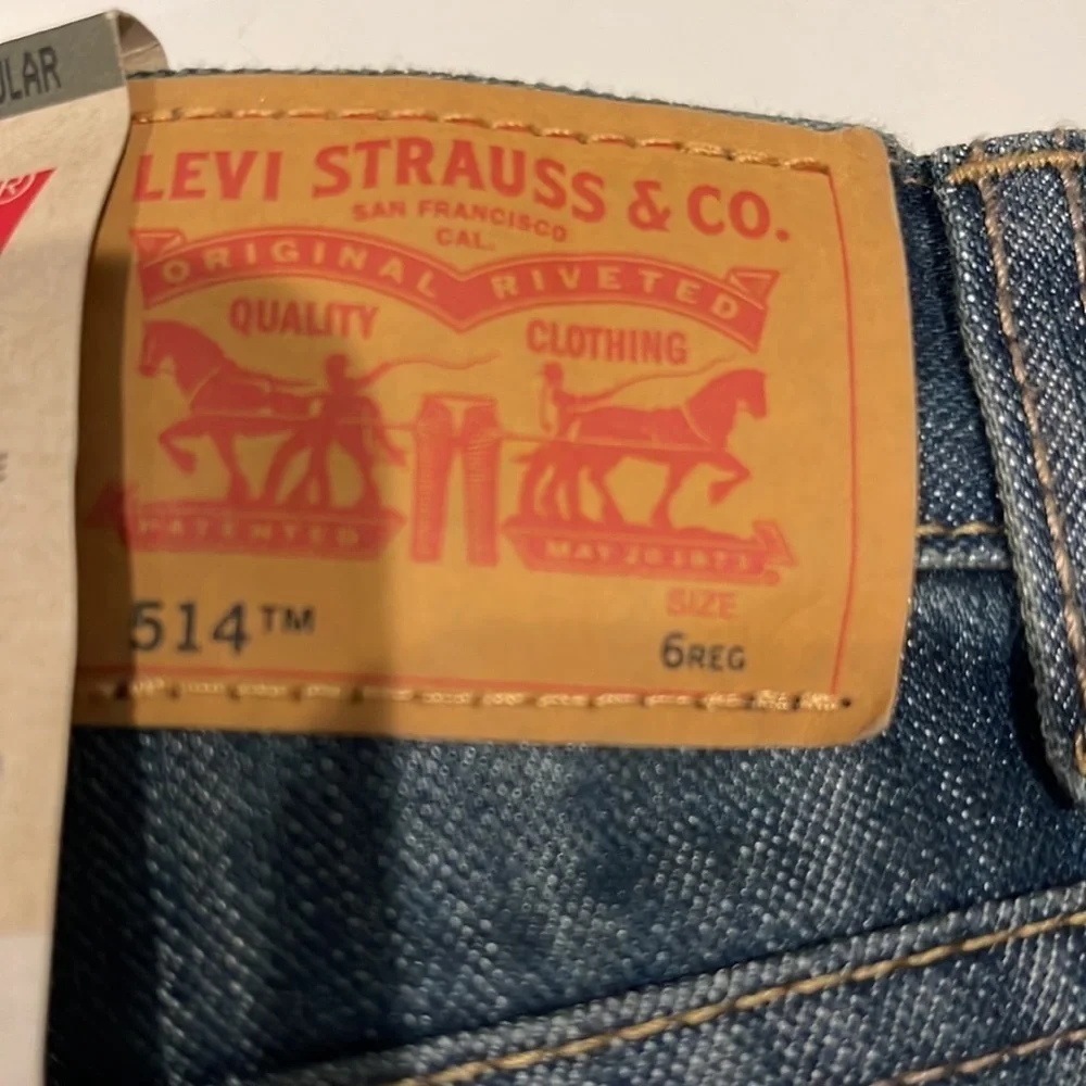 LEVIS 514 adjustable waistband straight leg slim fit jeans size 6 regular